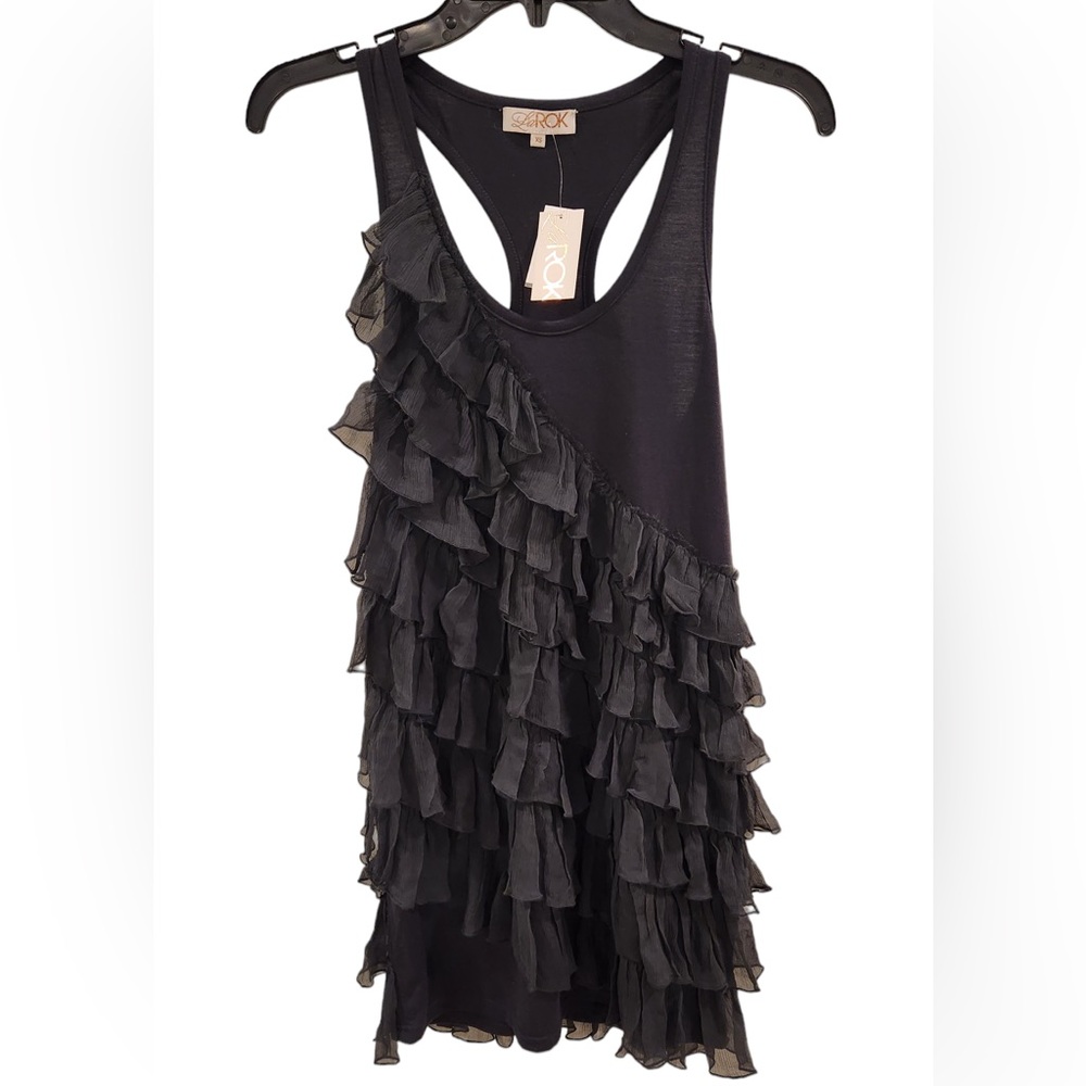 LaRok | Tiered Ruffle Dress | Sz XS | Black